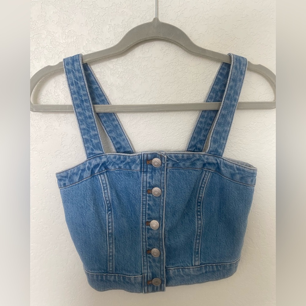 Madewell denim corset crop top